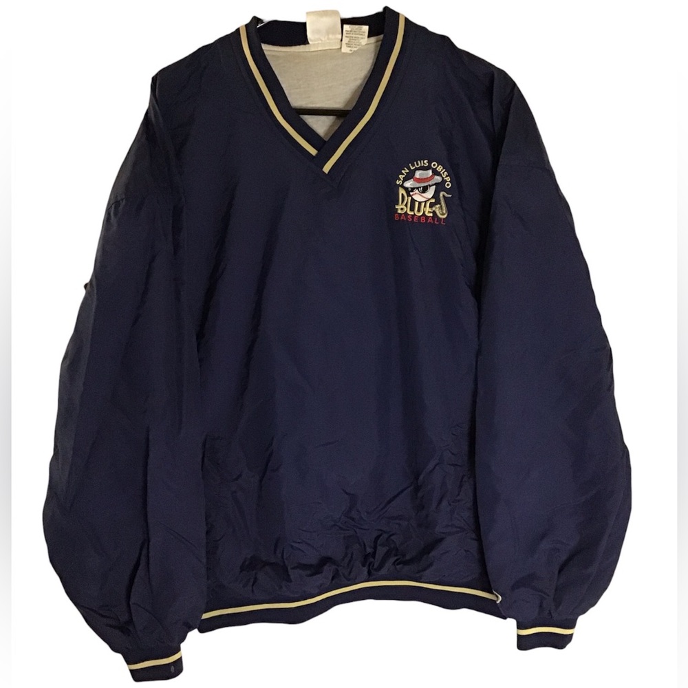 Vintage San Luis Obispo Blues Baseball Pull over, Size Large